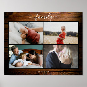 Rustic customer-specific family Photo Poster