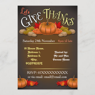 Rustic Customisable Thanksgiving Invitation