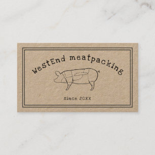 RUSTIC cut pig diagram butcher shop chalkboard Business Card