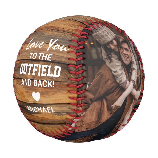 Rustic Cute Boyfriend 'I Love You' Photo Baseball (Angled)
