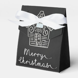 Rustic Cute Gingerbread House Black Christmas Gift Favour Box
