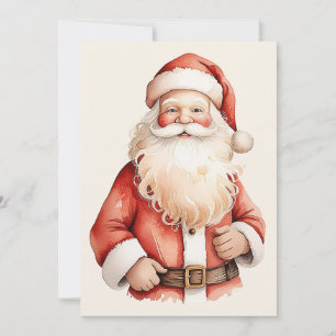 Rustic Cute Nice Retro Classic Santa Claus Holiday Card