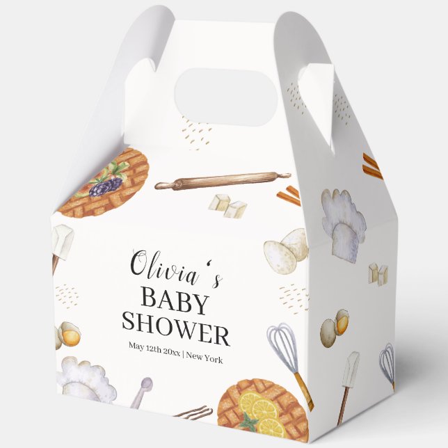Rustic Cutie Baking Pie Baby Shower Favour Box (Front)