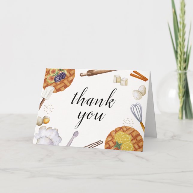 Rustic Cutie Baking Pie Baby Shower Thank You Card (Front)