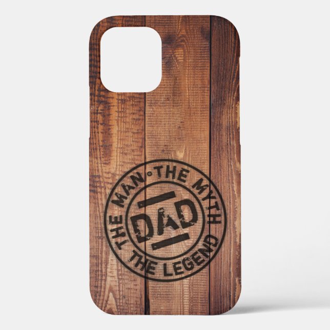Rustic  Dad The Man Myth Legend Wood Pyrography  Case-Mate iPhone Case (Back)