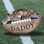 Rustic Daddy Man Myth Legend Photo Football<br><div class="desc">Rustic fathers day personalised football featuring a wooden backdrop,  the title 'daddy',  the saying 'the man,  the myth,  the legend',  who its from. And four family photos for you to replace with your own.</div>