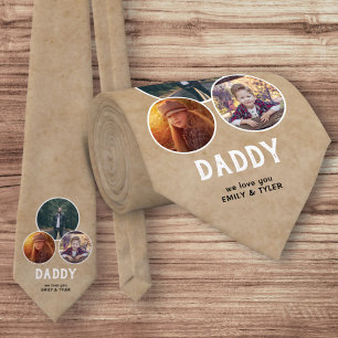 Rustic Daddy we love you 3 Photo Father`s Day Tie