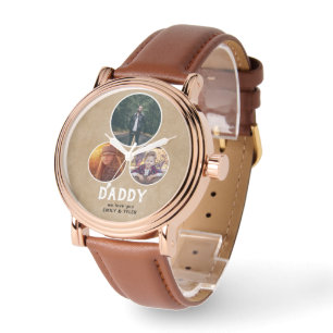 Rustic Daddy we love you 3 Photo Father`s Day  Watch