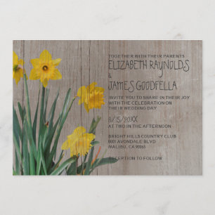 Rustic Daffodil Wedding Invitations