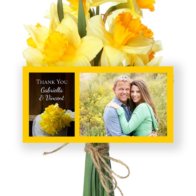 Rustic Daffodils and Barn Wood Wedding Thank You (Creator Uploaded)