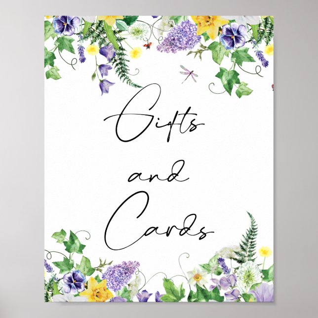 Rustic Daffodils & Wildflowers Gifts & Cards Sign (Front)