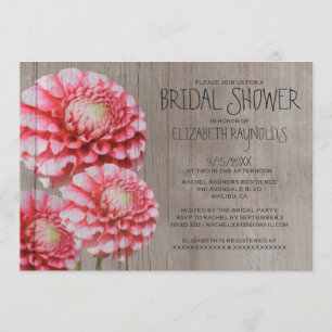 Rustic Dahlia Bridal Shower Invitations