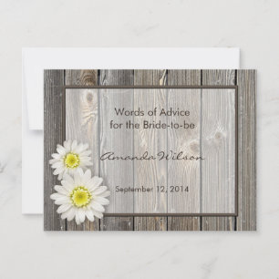 Rustic Daisies Bridal Shower Advice Cards