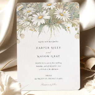 Rustic Daisies Wedding Invitation