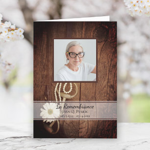 Rustic Daisy and Horse Bit Western Funeral Service Program