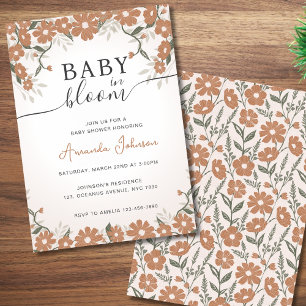 Rustic Daisy Baby in Bloom Shower Gender Neutral Invitation
