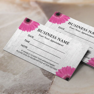 Rustic Daisy Floral Salon Spa Appointment Card