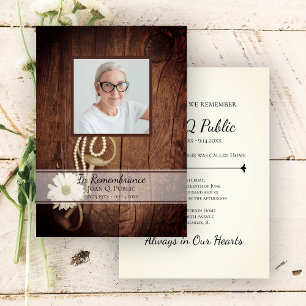 Rustic Daisy Horse Bit Western Death Anniversary Invitation