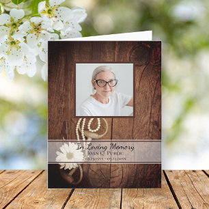 Rustic Daisy Horse Bit Western Funeral Sympathy Thank You Card