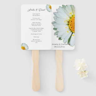 Rustic Daisy Summer Wedding Ceremony Program Hand Fan