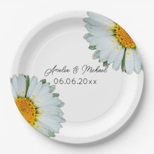 Rustic Daisy Summer Wedding Paper Plate