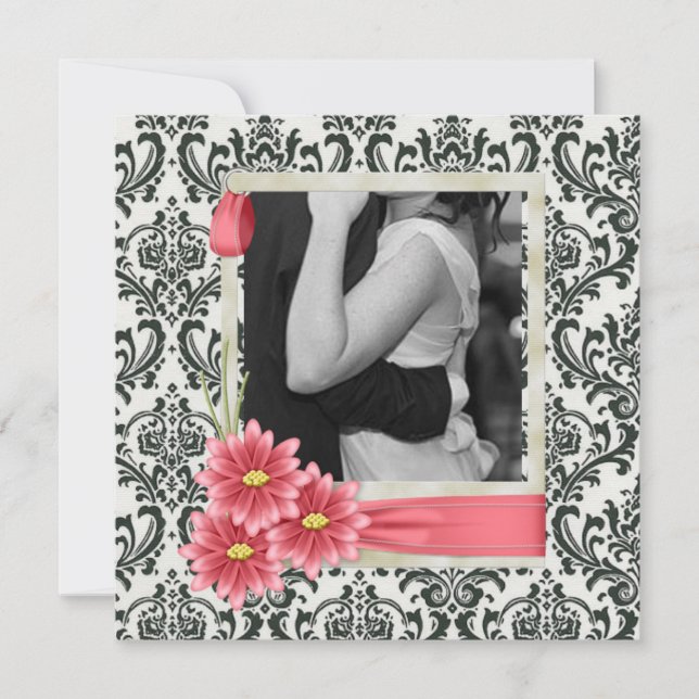 rustic daisy western country wedding invitation (Front)