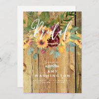 Rustic Dancing Sunflowers Bridal Shower