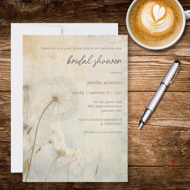 Rustic Dandelion Bridal Shower Invitation (Creator Uploaded)