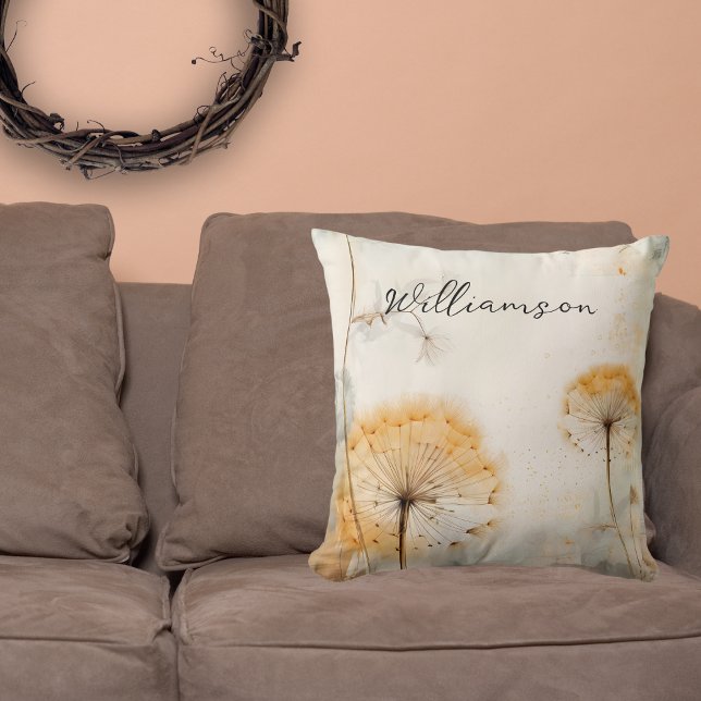 Rustic Dandelion Monogram Cushion (Creator Uploaded)