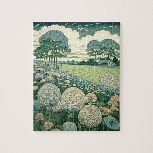 Rustic Dandelion World Japanese Art Jigsaw Puzzle (Vertical)