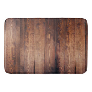 Rustic Dark Barn Wood Planks Bath Mat