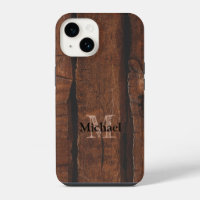 Rustic dark brown old wood Monogram