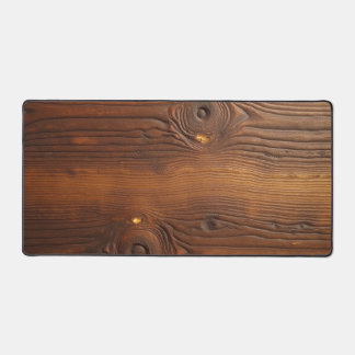 Rustic Dark Brown Wood Grain Natural Timber Textur Desk Mat