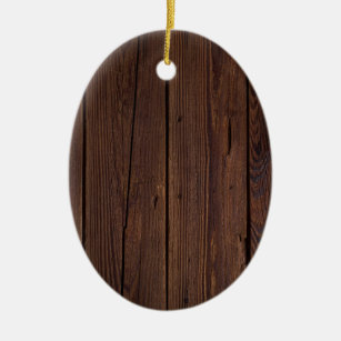 Rustic Dark Brown Wood Wooden Fence Country Style Ceramic Tree Decoration