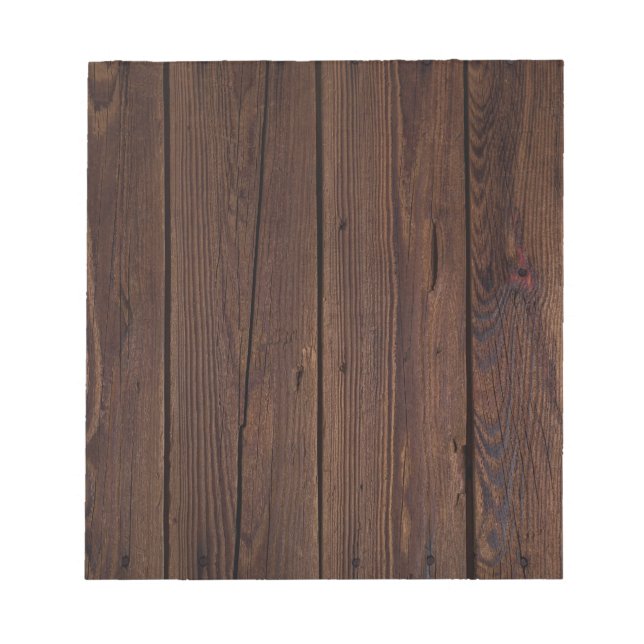 Rustic Dark Brown Wood Wooden Fence Country Style Notepad (Front)