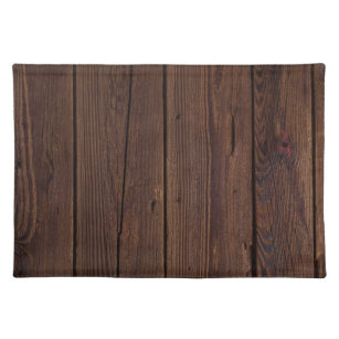 Rustic Dark Brown Wood Wooden Fence Country Style Placemat