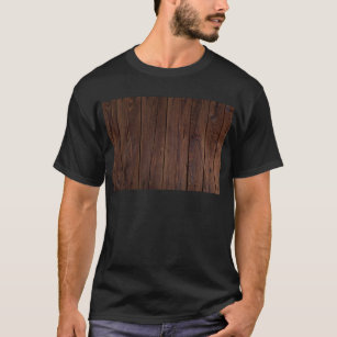 Rustic Dark Brown Wood Wooden Fence Country Style T-Shirt