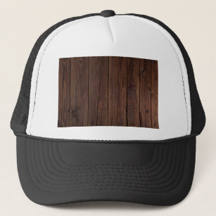 Rustic Dark Brown Wood Wooden Fence Country Style Trucker Hat