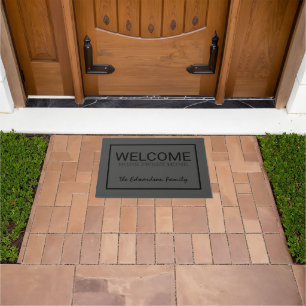 Rustic dark grey Welcome home sweet family Doormat