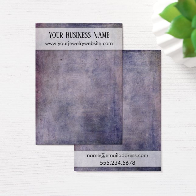 Rustic Dark Purple Earring Holder Display Cards (Desk)
