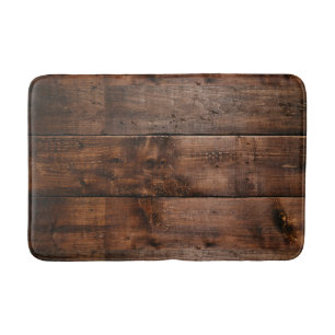 Rustic Dark Wood  bath mat