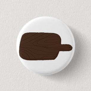 Rustic Dark Wood Cutting Board Kitchen Decor 3 Cm Round Badge
