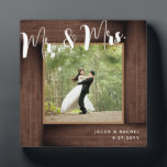 Rustic Dark Wood Mr. & Mrs. Wedding Photo Frame<br><div class="desc">This design features a faux rustic wood "frame." Click the customise button for more flexibility in modifying the text. Variations of this design, different paper types, as well as coordinating products are available in our shop, zazzle.com/store/doodlelulu. Contact us if you need this design applied to a specific product to create...</div>