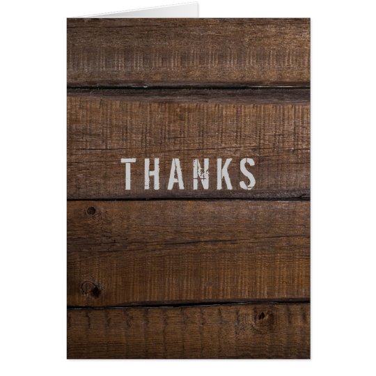 Rustic Dark Wood Thank You From Groom Card