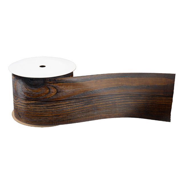 Rustic Dark Wood Tone Satin Ribbon (Spool)