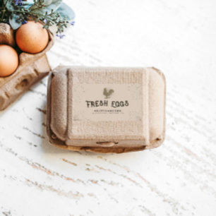 Rustic Decorative Script Egg Carton Label
