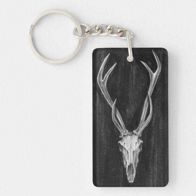 Rustic Deer Animal Head Key Ring (Front)