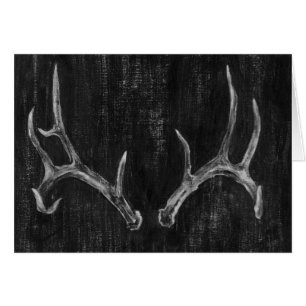 Rustic Deer Animal Head on Chalkboard