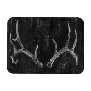 Rustic Deer Animal Head on Chalkboard Magnet