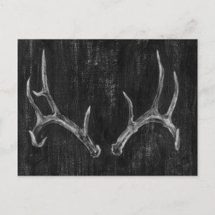 Rustic Deer Animal Head on Chalkboard Postcard